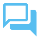 Blue messaging and customer support icon 