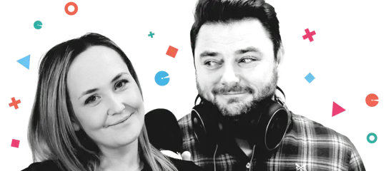 ClassForKids In the Club Podcast with two happy podcast hosts and ClassForKids colourful branding