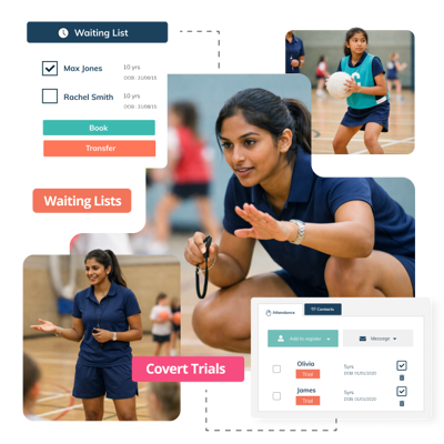 Netball coach on the netball court with benefits of best netball club management software